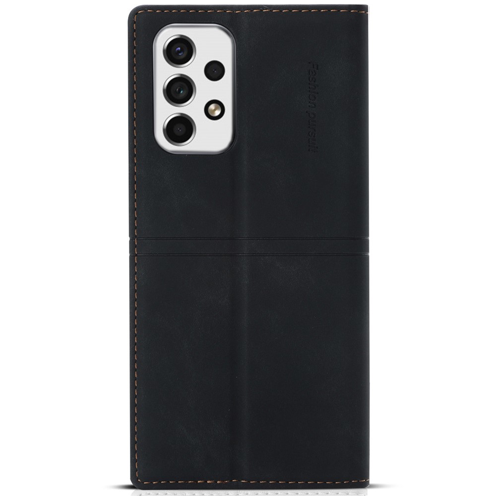 Auto-absorbed Magnetic PU Leather Case Wallet Stand Phone Cover for Samsung Galaxy A53 5G - Black-3