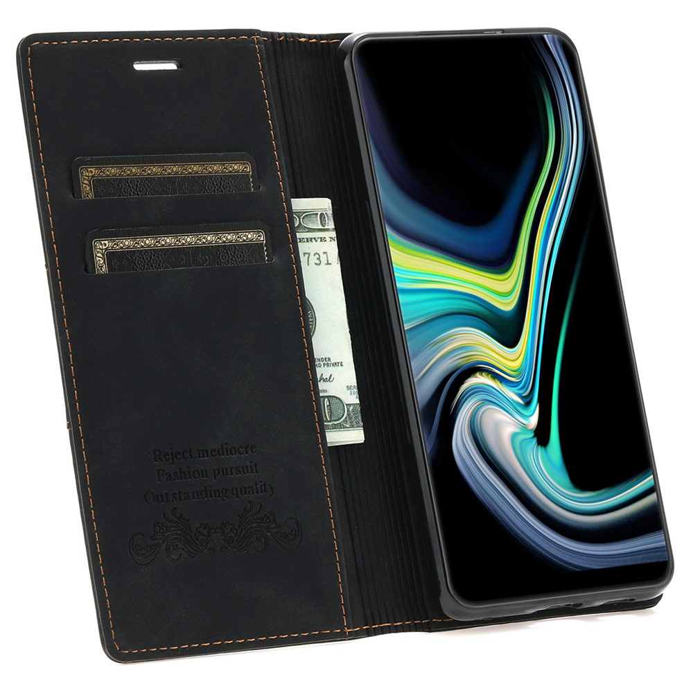 Auto-absorbed Magnetic PU Leather Case Wallet Stand Phone Cover for Samsung Galaxy A53 5G - Black-5