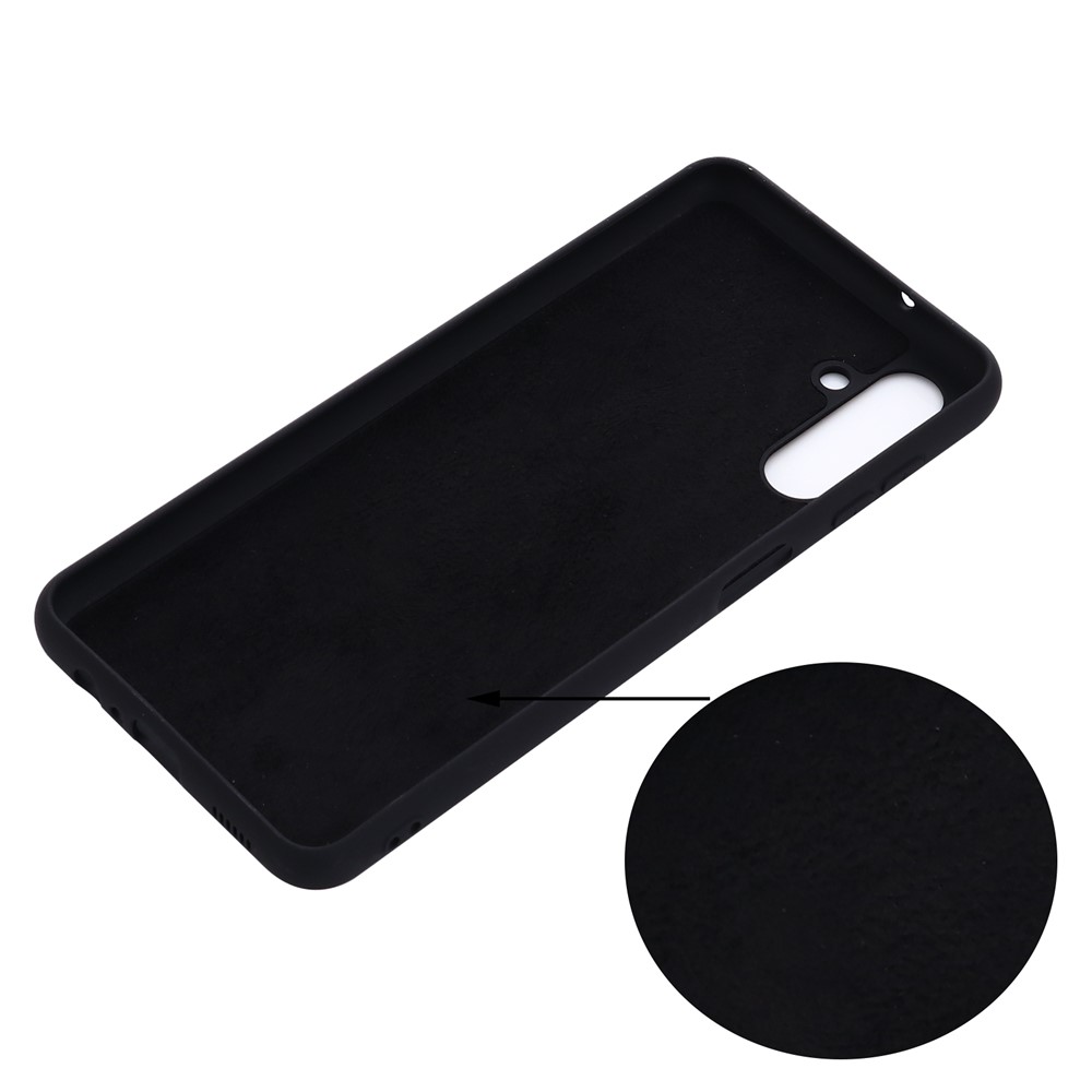 Soft Liquid Silicone Anti-drop Phone Case Cover with Wrist Strap for Samsung Galaxy A13 5G - Black-5