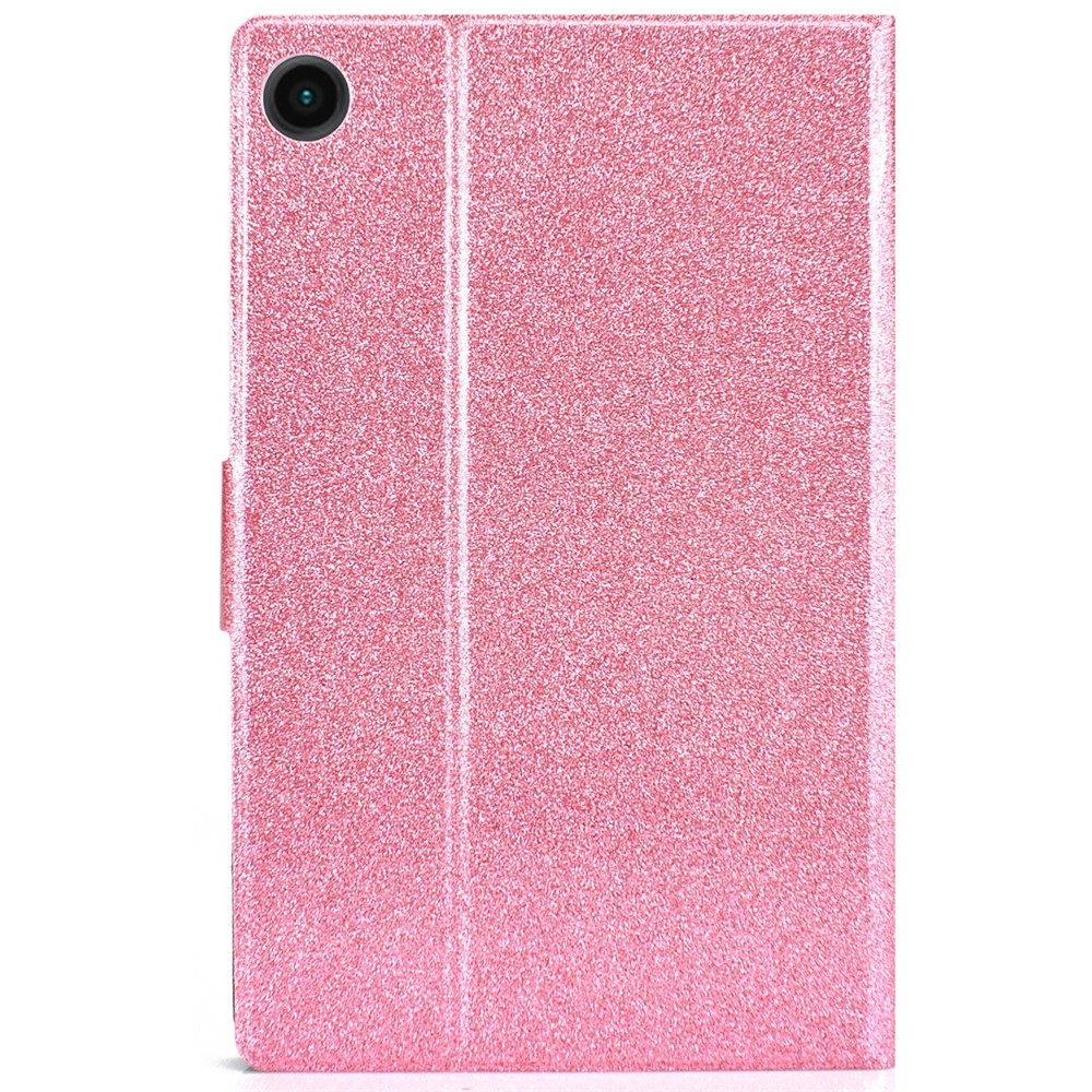 PU Leather Glitter Sparkly Folio Folding Stand Cover with Card Slots for Samsung Galaxy Tab A8 (2021) SM-X200 / SM-X205 - Pink-3