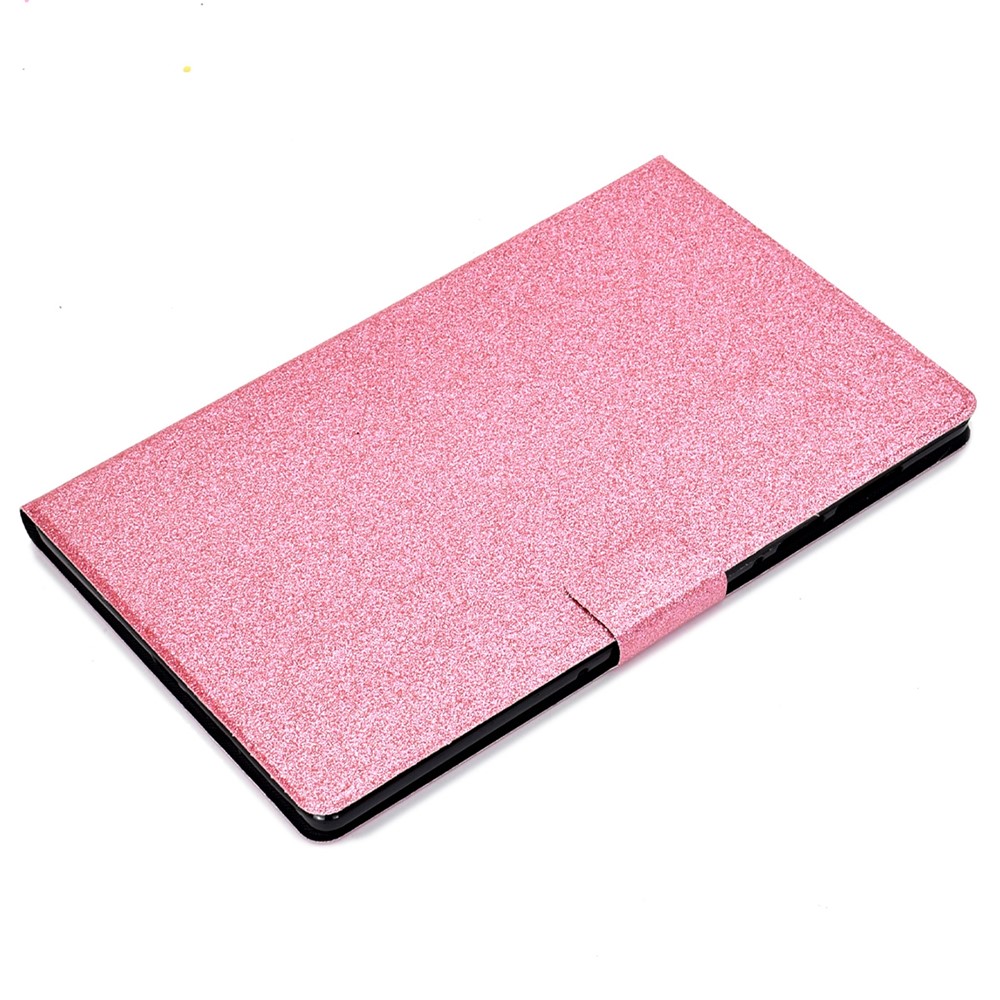 PU Leather Glitter Sparkly Folio Folding Stand Cover with Card Slots for Samsung Galaxy Tab A8 (2021) SM-X200 / SM-X205 - Pink-7