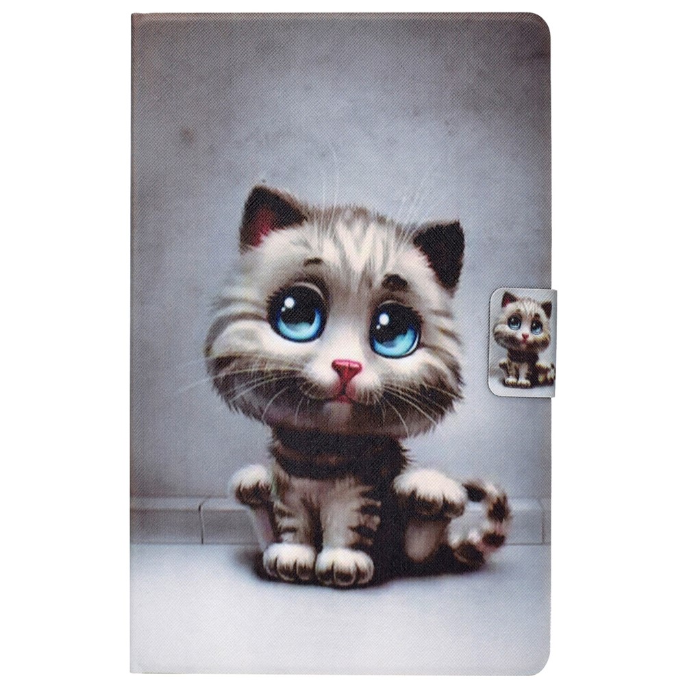 Pattern Printing PU Leather Stand Magnetic Closure Tablet Protector Case with Card Slots for Samsung Galaxy Tab A8 (2021) SM-X200 / SM-X205 - Cute Cat-2