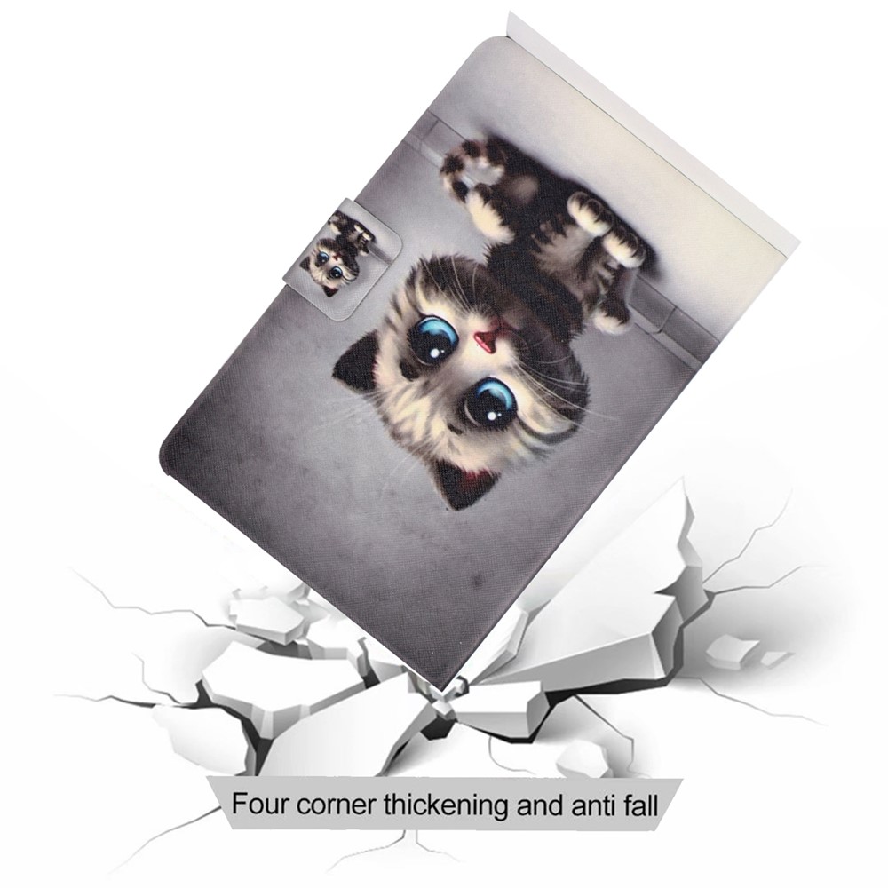 Pattern Printing PU Leather Stand Magnetic Closure Tablet Protector Case with Card Slots for Samsung Galaxy Tab A8 (2021) SM-X200 / SM-X205 - Cute Cat-9