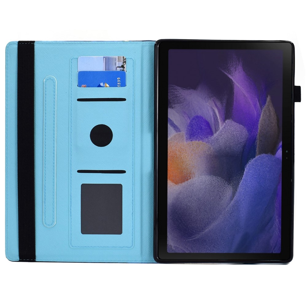 Pattern Printing Card Slots PU Leather Stand Folio Protective Cover with Elastic Band and Pencil Holder for Samsung Galaxy Tab A8 (2021) SM-X200 / SM-X205 - Butterfly and Flower-6