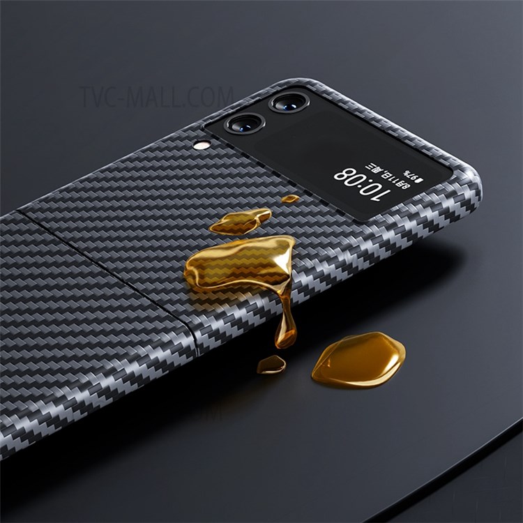 BENKS Aramid Fiber Phone Case Carbon Fiber Texture Anti-drop Protective Cove for Samsung Galaxy Z Flip3 5G-6