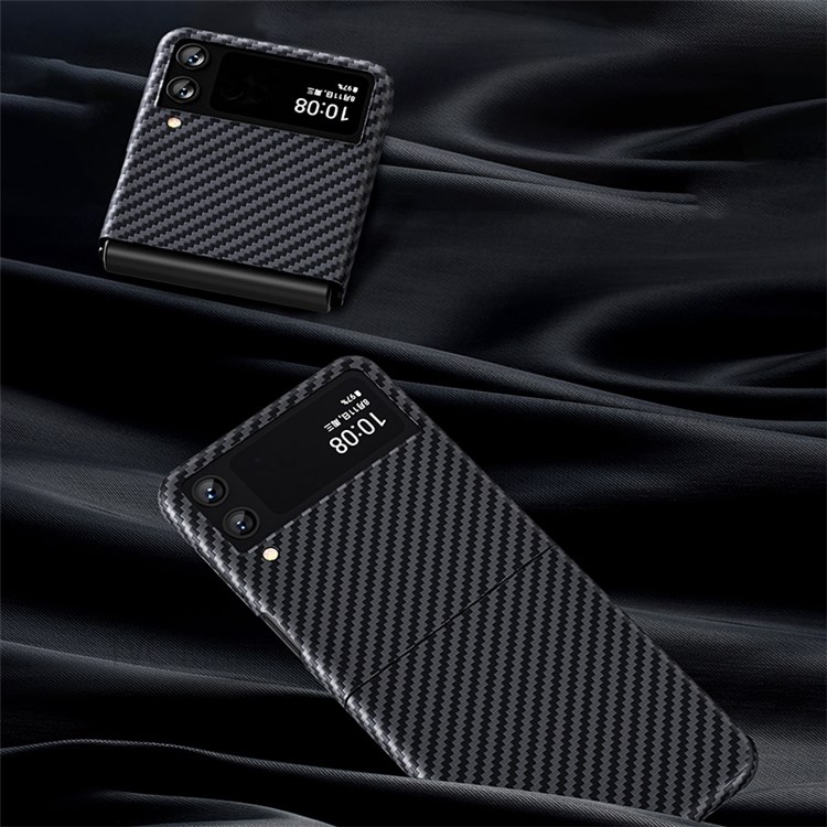 BENKS Aramid Fiber Phone Case Carbon Fiber Texture Anti-drop Protective Cove for Samsung Galaxy Z Flip3 5G-7