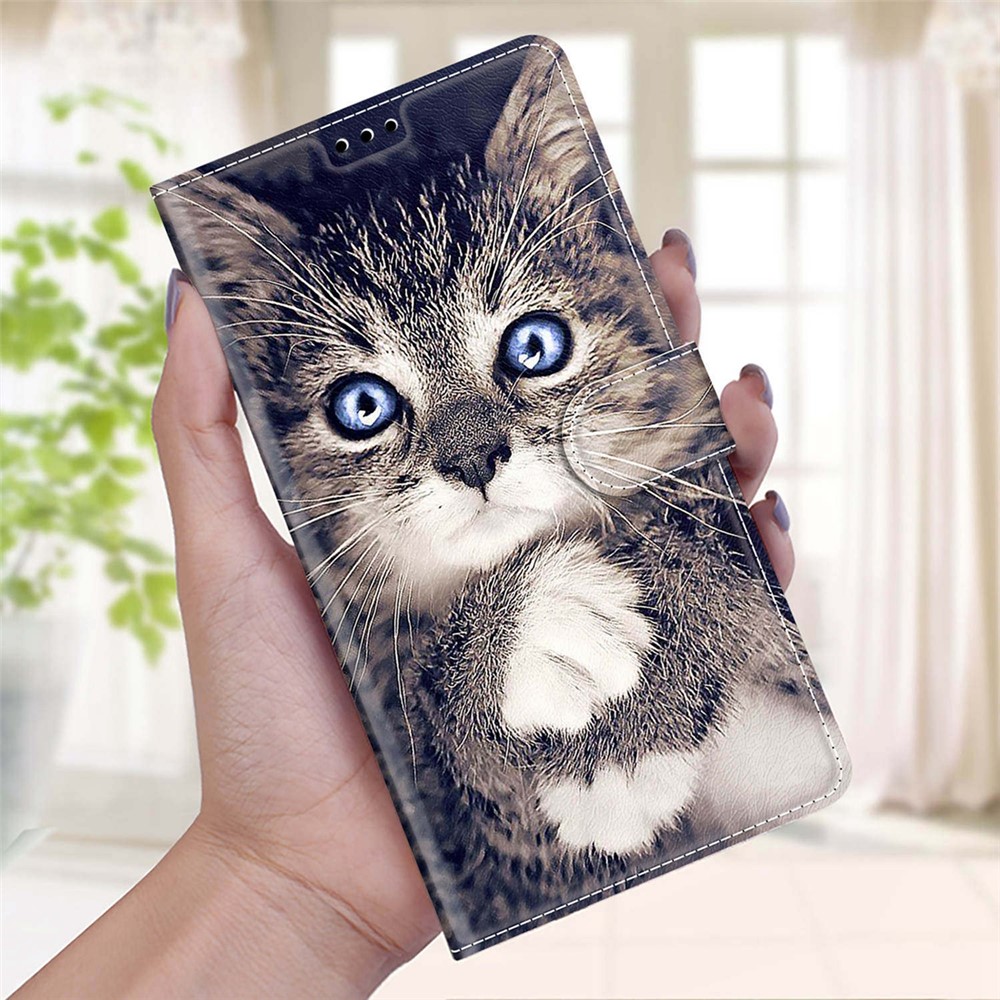 Pattern Printing Leather Flip Case Card Holder Magnet Folio Stand Shockproof TPU Inner Cover with Strap for Samsung Galaxy A53 5G - Cat-10