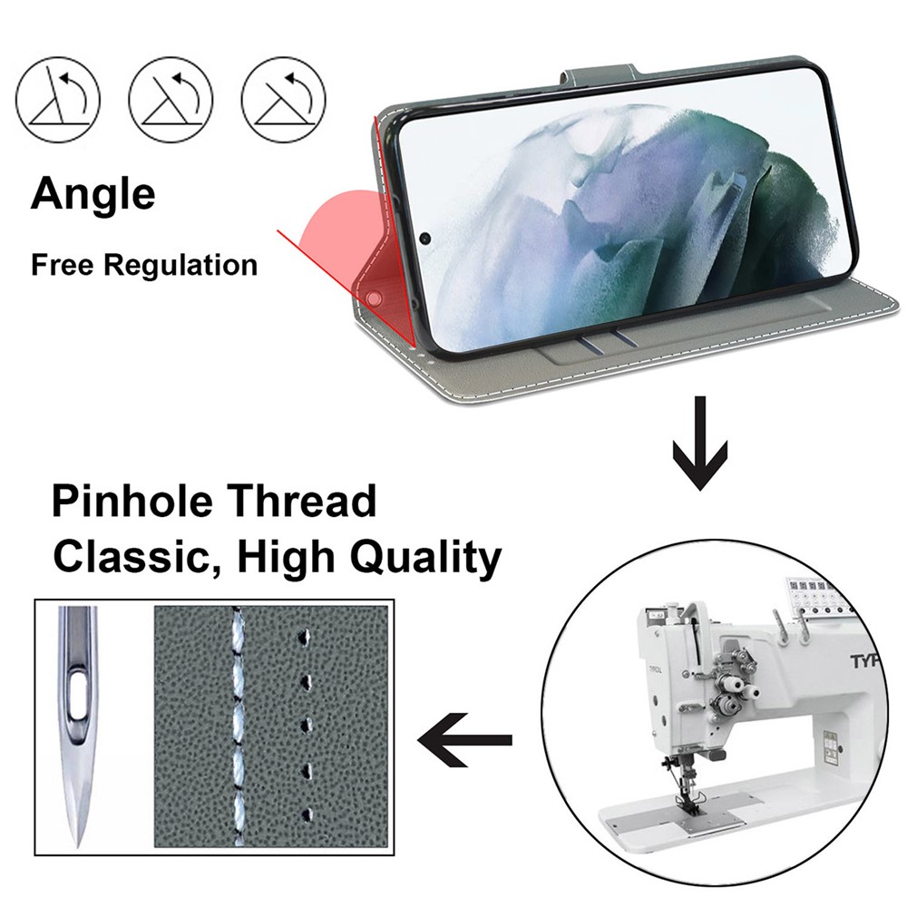 PU Leather Flip Pattern Printing Cover Shockproof TPU Stand Card Slot Case with Strap for Samsung Galaxy A33 5G - C18 Panda-9