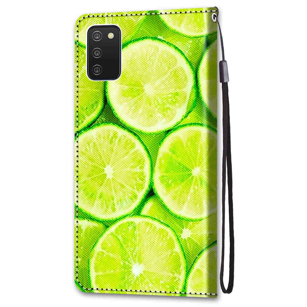 Shockproof Phone Case PU Leather + TPU Phone Cover with Stand Wallet Strap for Samsung Galaxy A03s (166.5 x 75.98 x 9.14mm) - B02 Lime-4