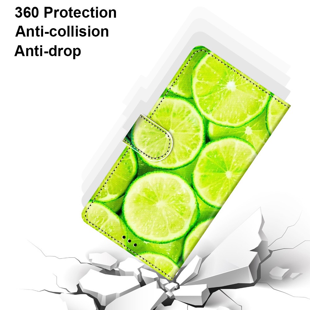 Shockproof Phone Case PU Leather + TPU Phone Cover with Stand Wallet Strap for Samsung Galaxy A03s (166.5 x 75.98 x 9.14mm) - B02 Lime-7