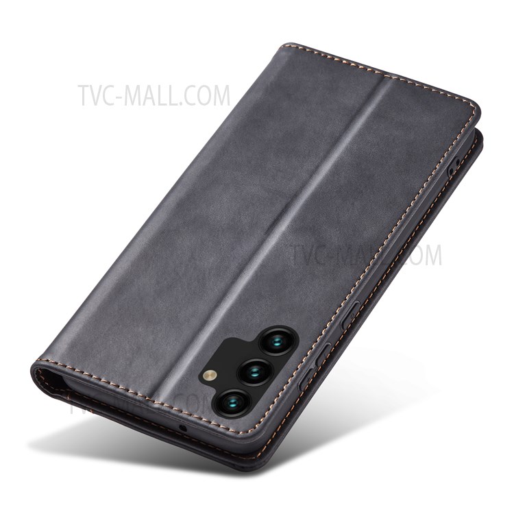 Shockproof Anti-fall PU Leather Double Edge-fold Sewing Design Mobile Phone Case with Wallet Stand for Samsung Galaxy A13 5G - Black-7