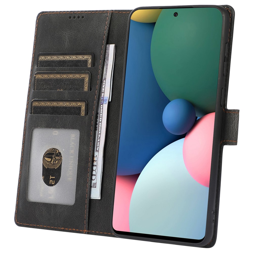 Wrist Strap Dual-sided Magnetic Clasp PU Leather + TPU Wallet Stand Shockproof Phone Cover for Samsung Galaxy A53 5G - Black-6