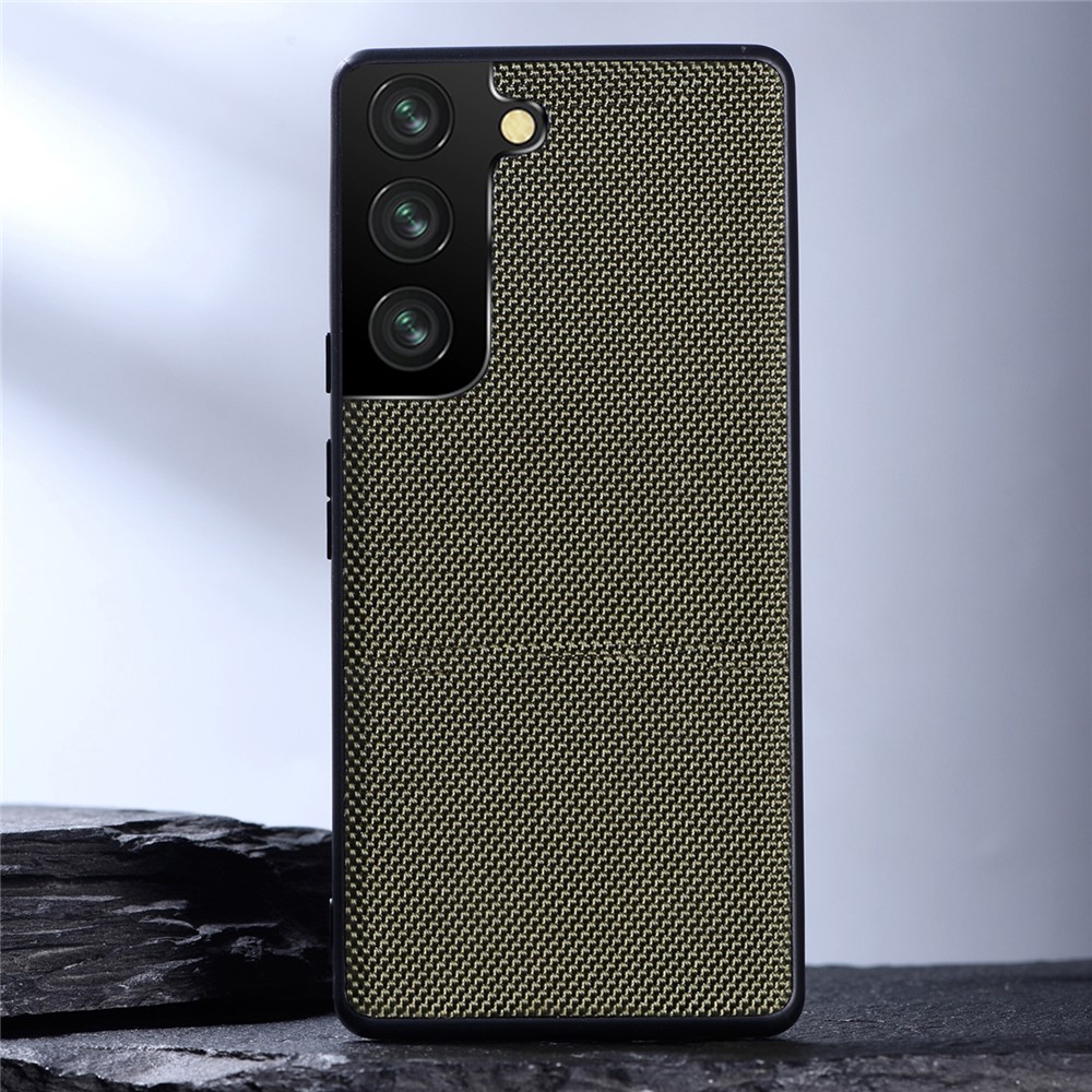 Anti-fingerprint Drop-proof Nylon Coating Flexible TPU Phone Case Cover for Samsung Galaxy S22+ 5G - Green-2