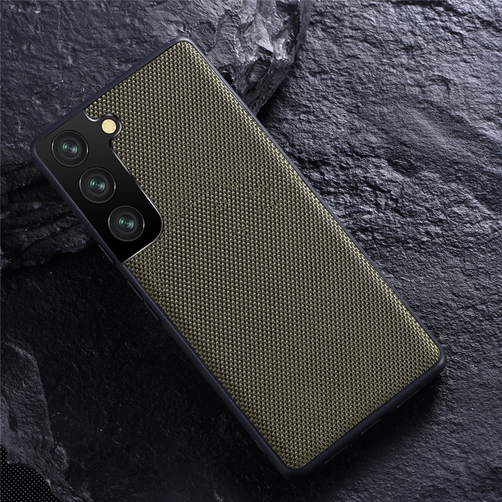 Anti-fingerprint Drop-proof Nylon Coating Flexible TPU Phone Case Cover for Samsung Galaxy S22+ 5G - Green-3