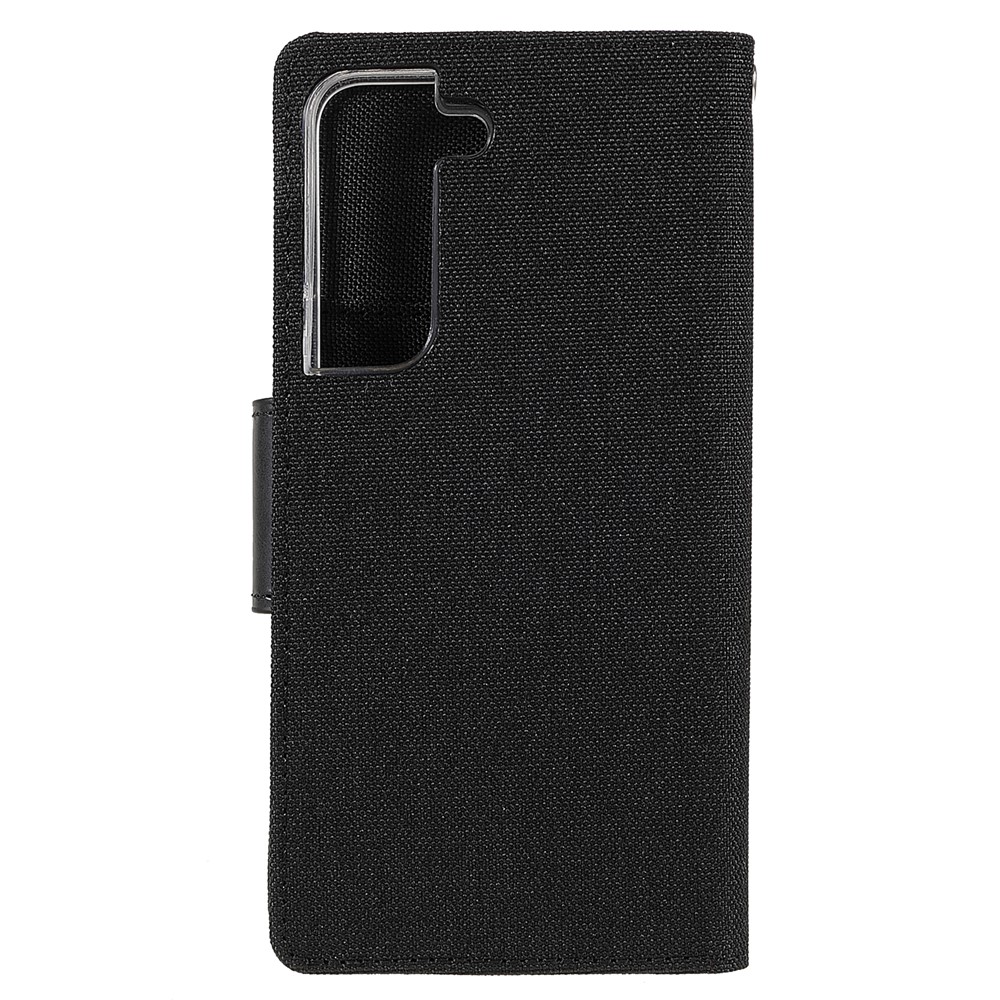 MERCURY GOOSPERY Canvas Texture PU Leather Anti-scratch Stand Wallet Phone Case Cover for Samsung Galaxy S22+ 5G - Black-3
