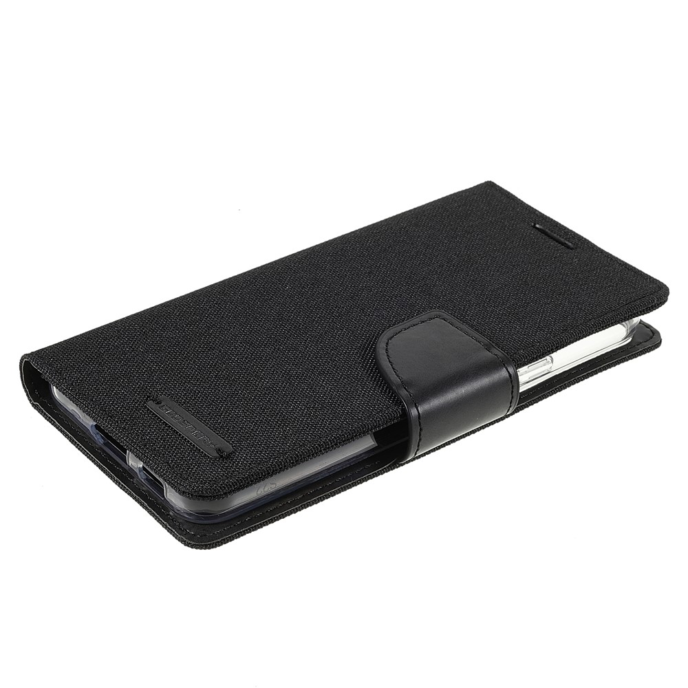 MERCURY GOOSPERY Canvas Texture PU Leather Anti-scratch Stand Wallet Phone Case Cover for Samsung Galaxy S22+ 5G - Black-4
