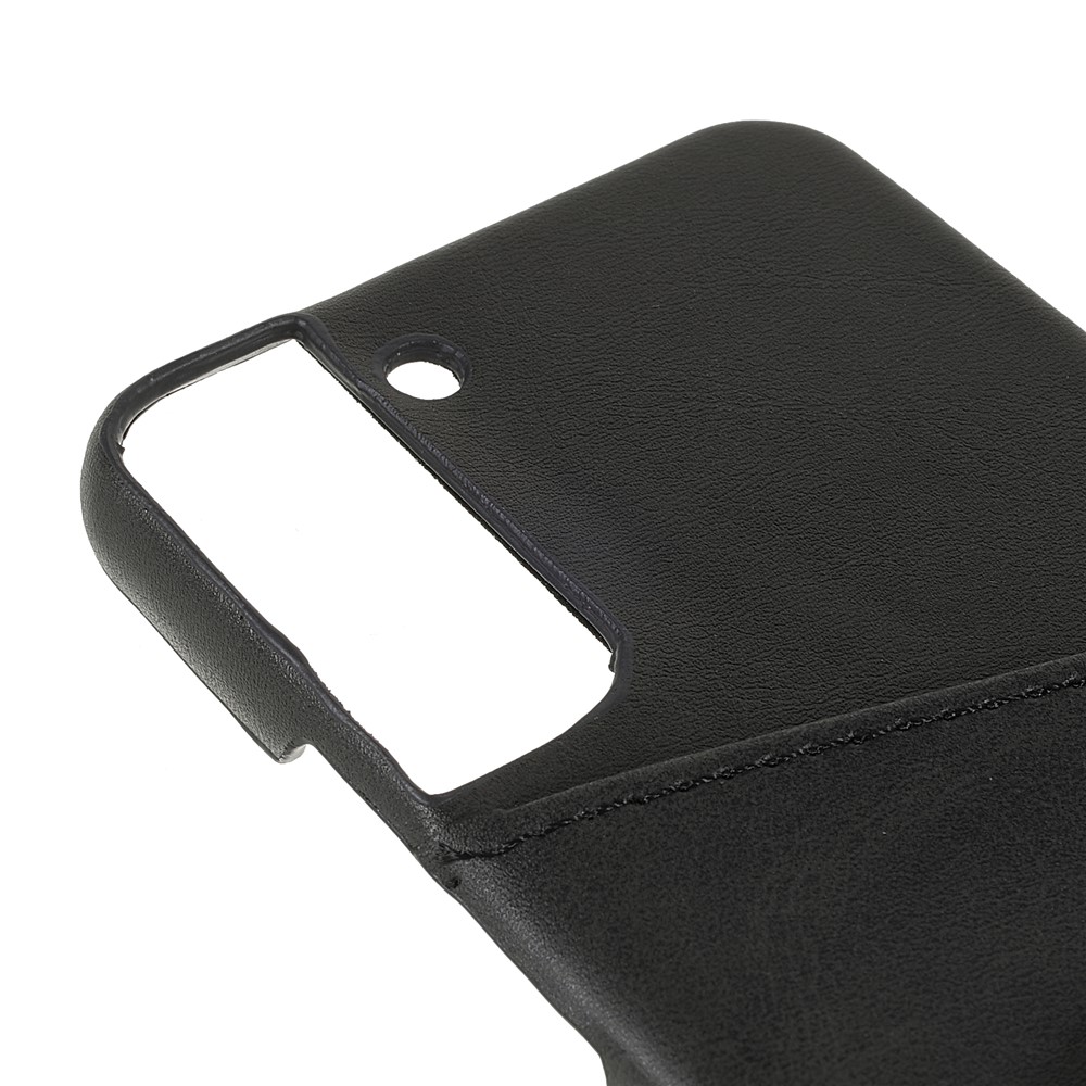 Protective Smartphone Case PU Leather Coated PC Back Phone Cover with 2 Card Slots for Samsung Galaxy S22+ 5G - Black-6