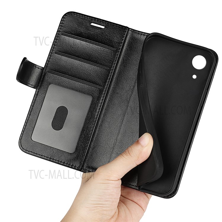 PU Leather + TPU Anti-scratch Crazy Horse Texture Stand Wallet Phone Case Cover for Samsung Galaxy A03 Core - Black-5