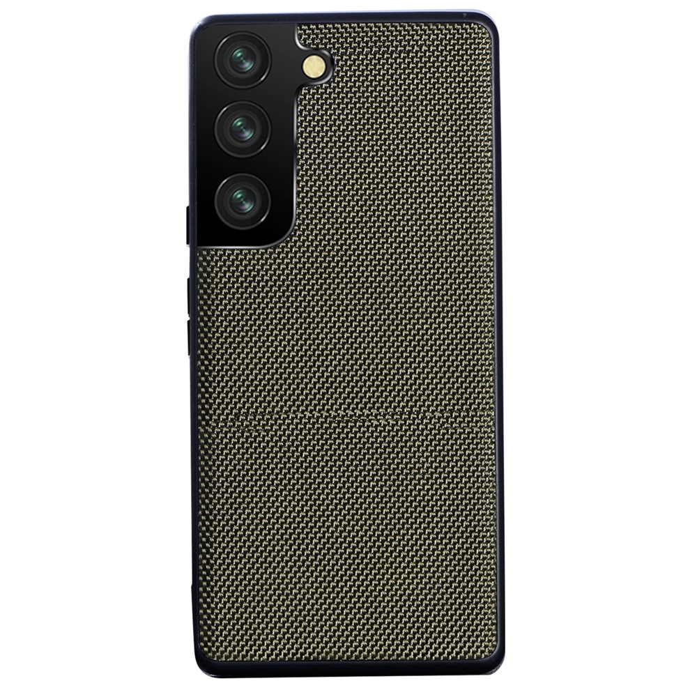Shock-Absorption Nylon Coated TPU Thin Stylish Phone Protective Cover for Samsung Galaxy S22 5G - Green-1
