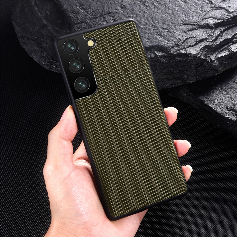 Shock-Absorption Nylon Coated TPU Thin Stylish Phone Protective Cover for Samsung Galaxy S22 5G - Green-7