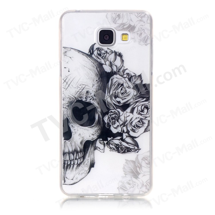 Clear IMD TPU Cover for Samsung Galaxy A3 SM-A310F (2016) - Skull with Roses-1