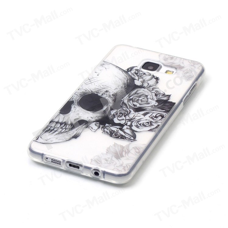 Clear IMD TPU Cover for Samsung Galaxy A3 SM-A310F (2016) - Skull with Roses-3