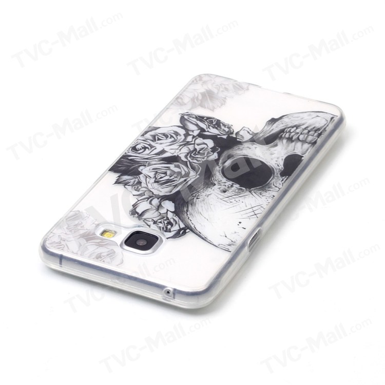 Clear IMD TPU Cover for Samsung Galaxy A3 SM-A310F (2016) - Skull with Roses-4