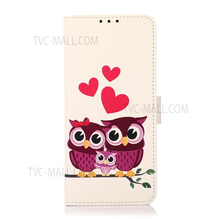 PU Leather Stand Wallet Case Shockproof TPU Shell Pattern Printing Protective Cover for Samsung Galaxy A03 Core - Owls Family-2