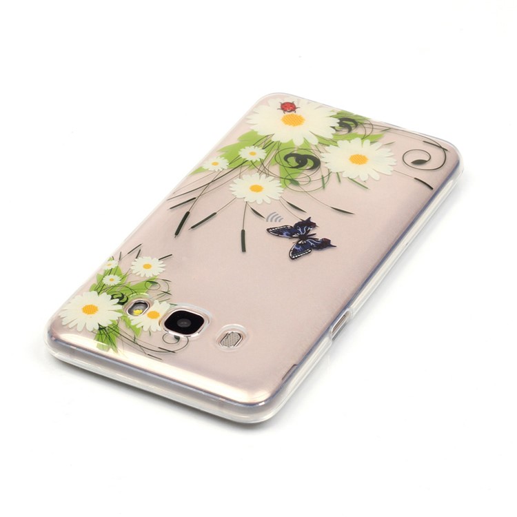 For Samsung Galaxy J5 (2016) Patterned IMD TPU Gel Back Case - White Daisy Flowers and Butterfly-4