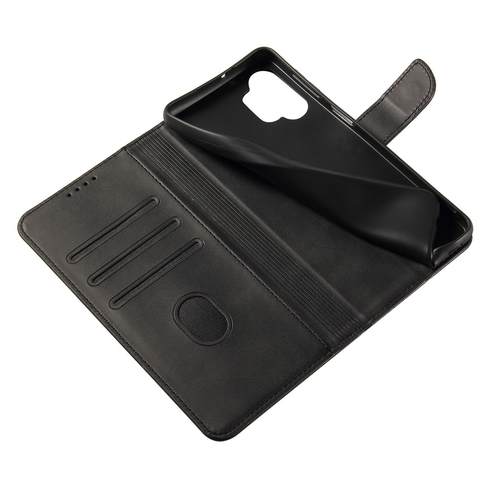 Magnetic Clasp Textured PU Leather + Soft TPU Phone Cover Stand Wallet Case for Samsung Galaxy A32 4G (EU Version) - Black-7