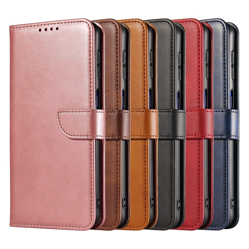 Magnetic Clasp Textured PU Leather + Soft TPU Phone Cover Stand Wallet Case for Samsung Galaxy A32 4G (EU Version) - Black-9