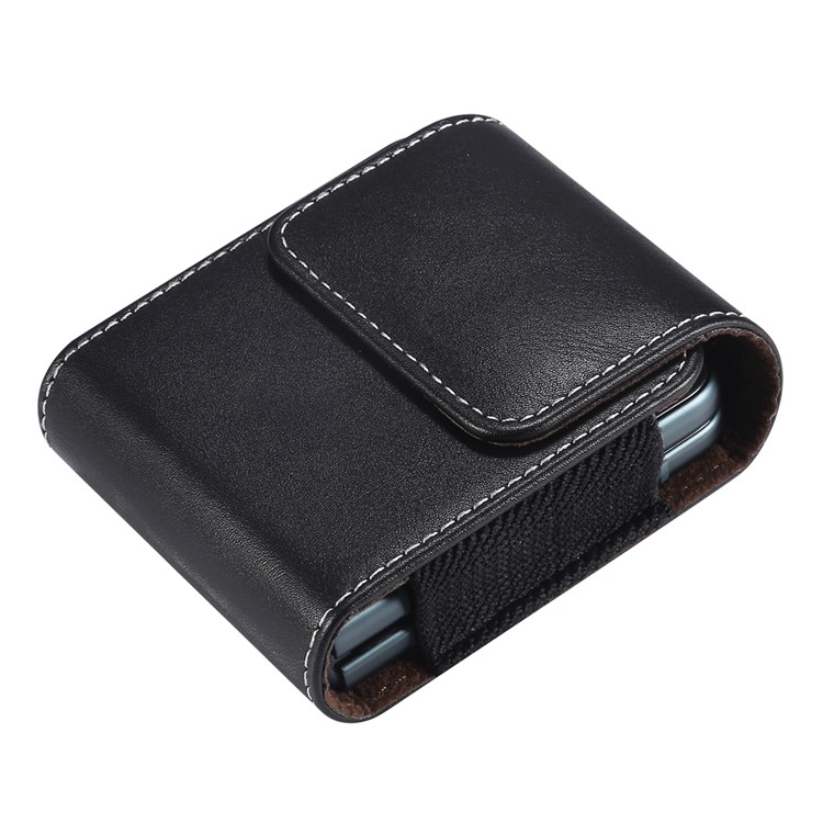 Mikrofaser-Leder-vertikaler Flip-Case-Handy-Holster-Gürtel-Taille-Tasche Für Samsung Galaxy Z-Flip / Galaxy Z Flip3 5g / Motorola RAZR 5G.