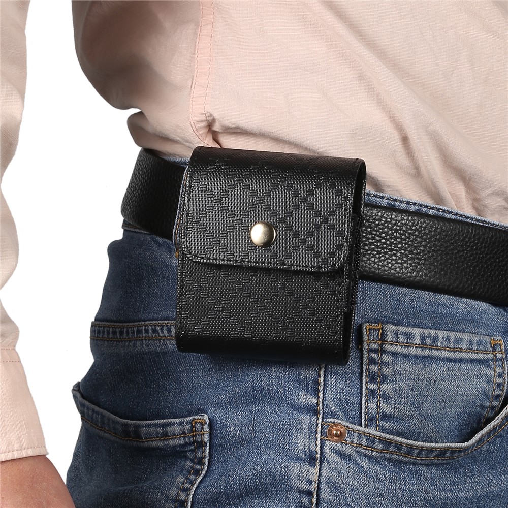 Grid Pattern Microfiber Leather Vertical Flip Cellphone Belt Loop Holster Case Belt Waist Bag for Samsung Galaxy Z Flip / Galaxy Z Flip3 5G / Motorola Razr 5G-11