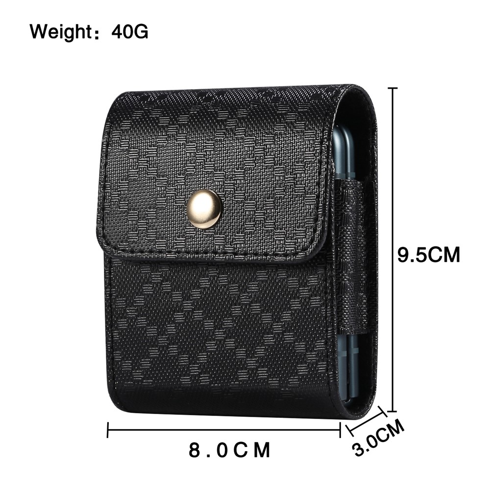Grid Pattern Microfiber Leather Vertical Flip Cellphone Belt Loop Holster Case Belt Waist Bag for Samsung Galaxy Z Flip / Galaxy Z Flip3 5G / Motorola Razr 5G-15