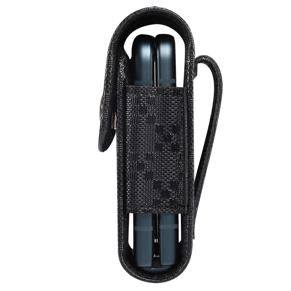 Grid Pattern Microfiber Leather Vertical Flip Cellphone Belt Loop Holster Case Belt Waist Bag for Samsung Galaxy Z Flip / Galaxy Z Flip3 5G / Motorola Razr 5G-7