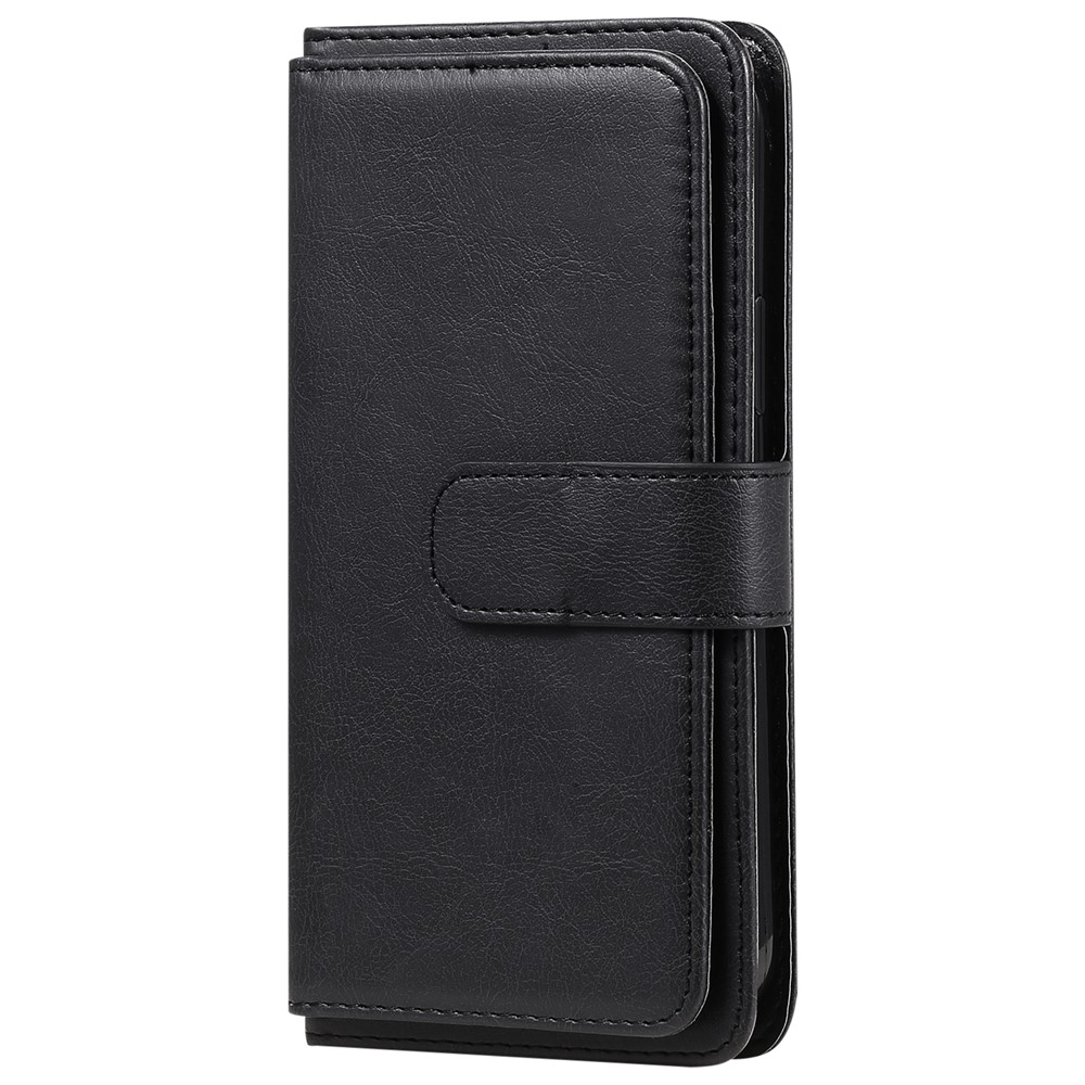 Multiple Card Slots PU Leather Folio Flip Stand Wallet Phone Case for Samsung Galaxy M52 5G - Black-6