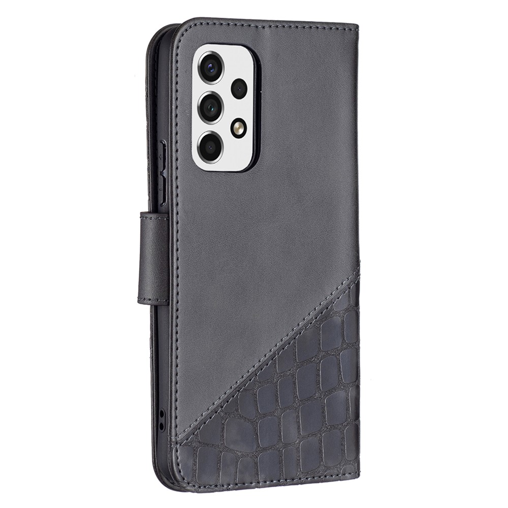BINFEN COLOR BF04 Crocodile Texture Drop-proof Wallet Leather Protective Phone Stand Case for Samsung Galaxy A53 5G - Black-3