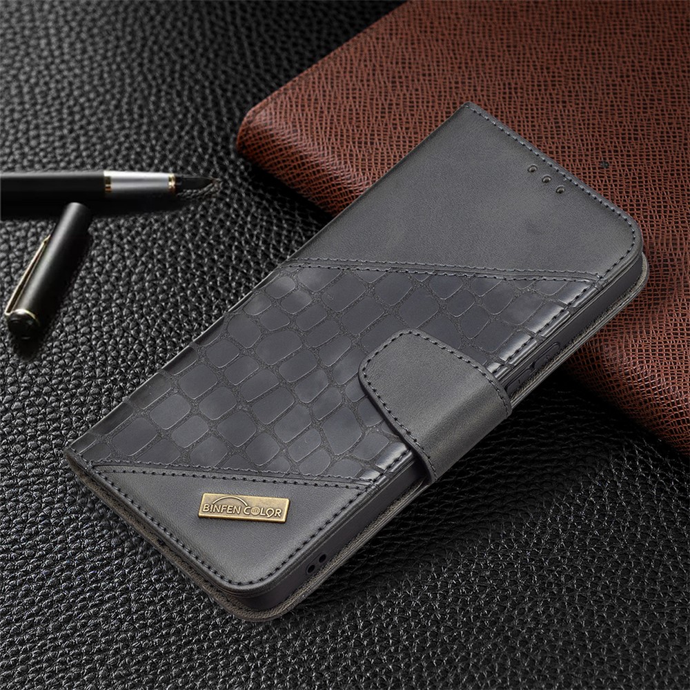 BINFEN COLOR BF04 Crocodile Texture Drop-proof Wallet Leather Protective Phone Stand Case for Samsung Galaxy A53 5G - Black-6