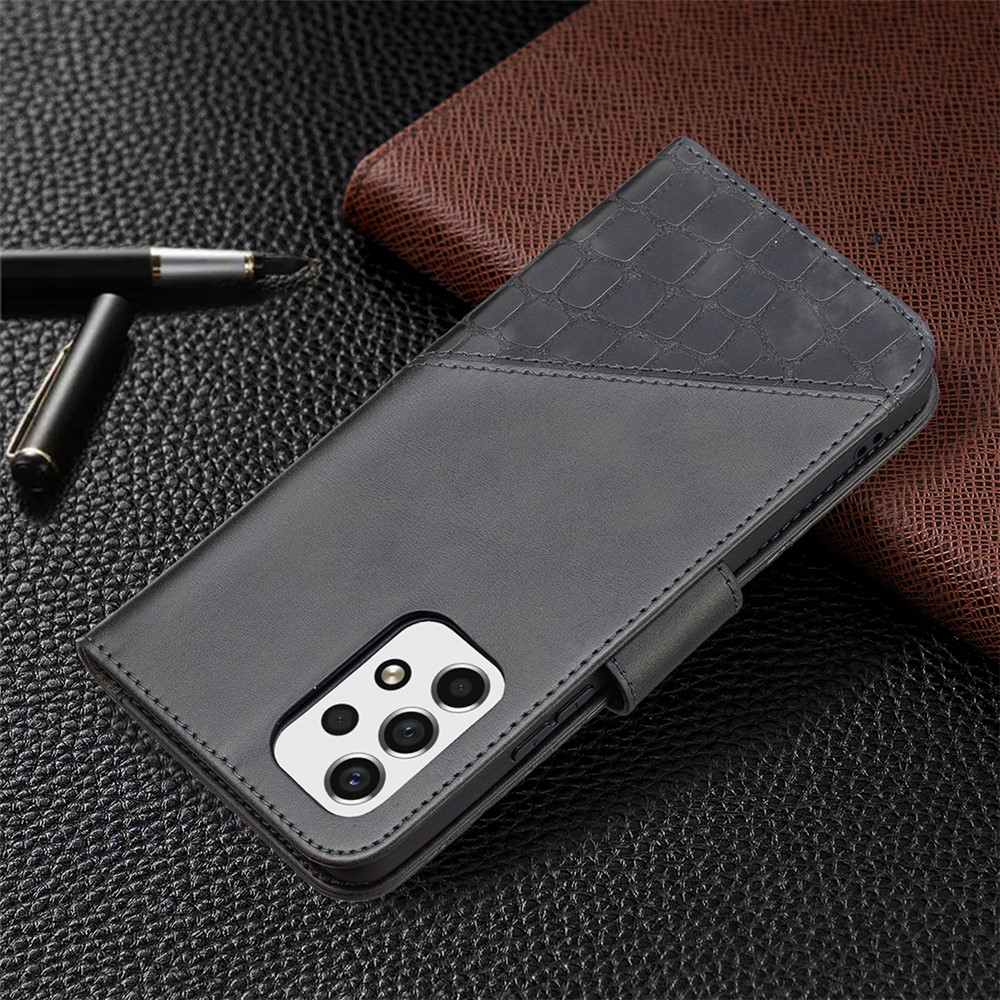 BINFEN COLOR BF04 Crocodile Texture Drop-proof Wallet Leather Protective Phone Stand Case for Samsung Galaxy A53 5G - Black-7