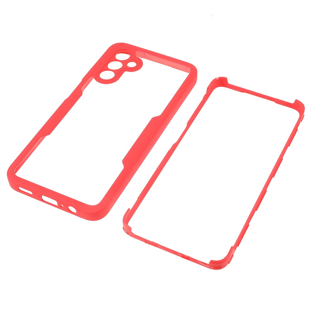 All-Inclusive PET Screen Protector + Acrylic Back Panel + TPU Frame Protective Case for Samsung Galaxy A13 5G - Red-7