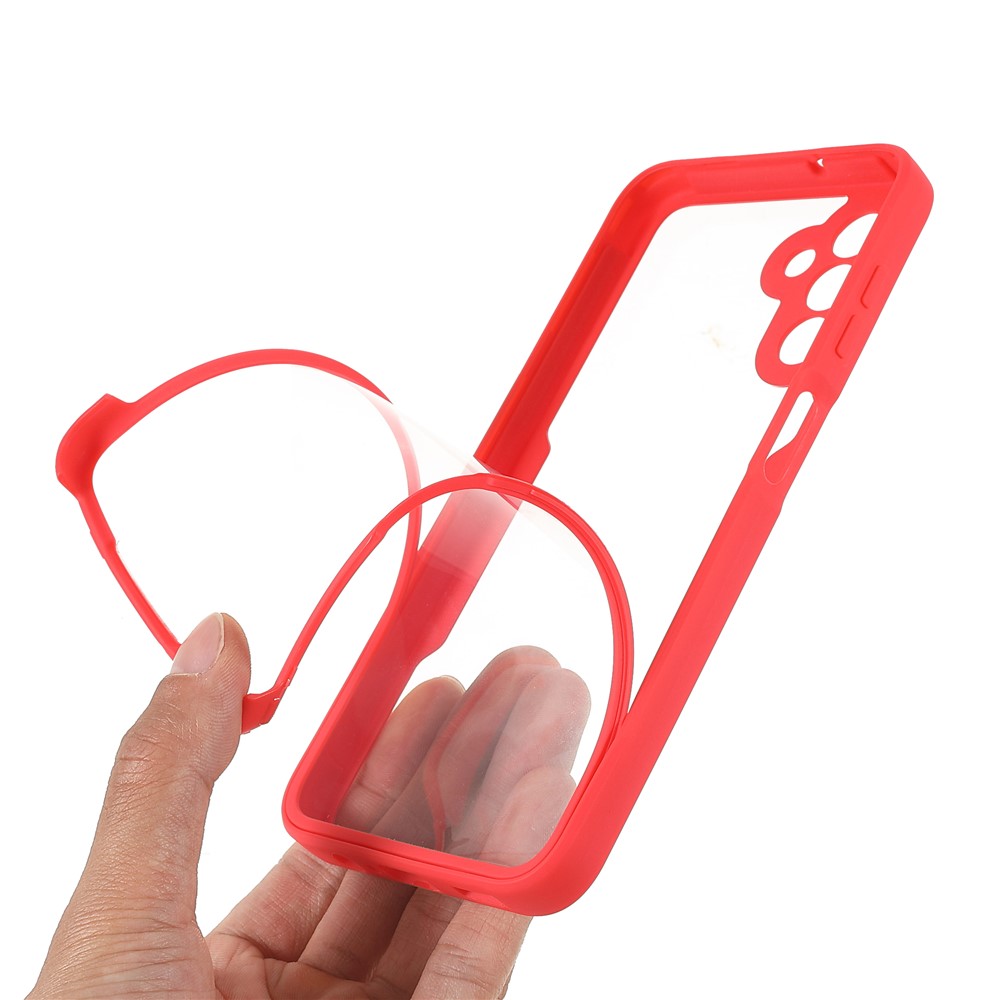 All-Inclusive PET Screen Protector + Acrylic Back Panel + TPU Frame Protective Case for Samsung Galaxy A13 5G - Red-8