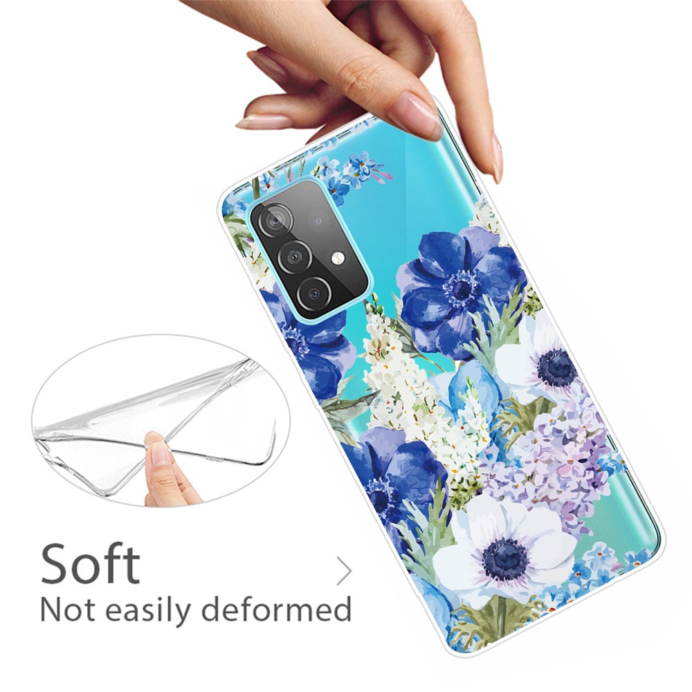 Pattern Printing Soft TPU Phone Case Slim Fit Protective Phone Cover for Samsung Galaxy A73 5G - Flowers-3