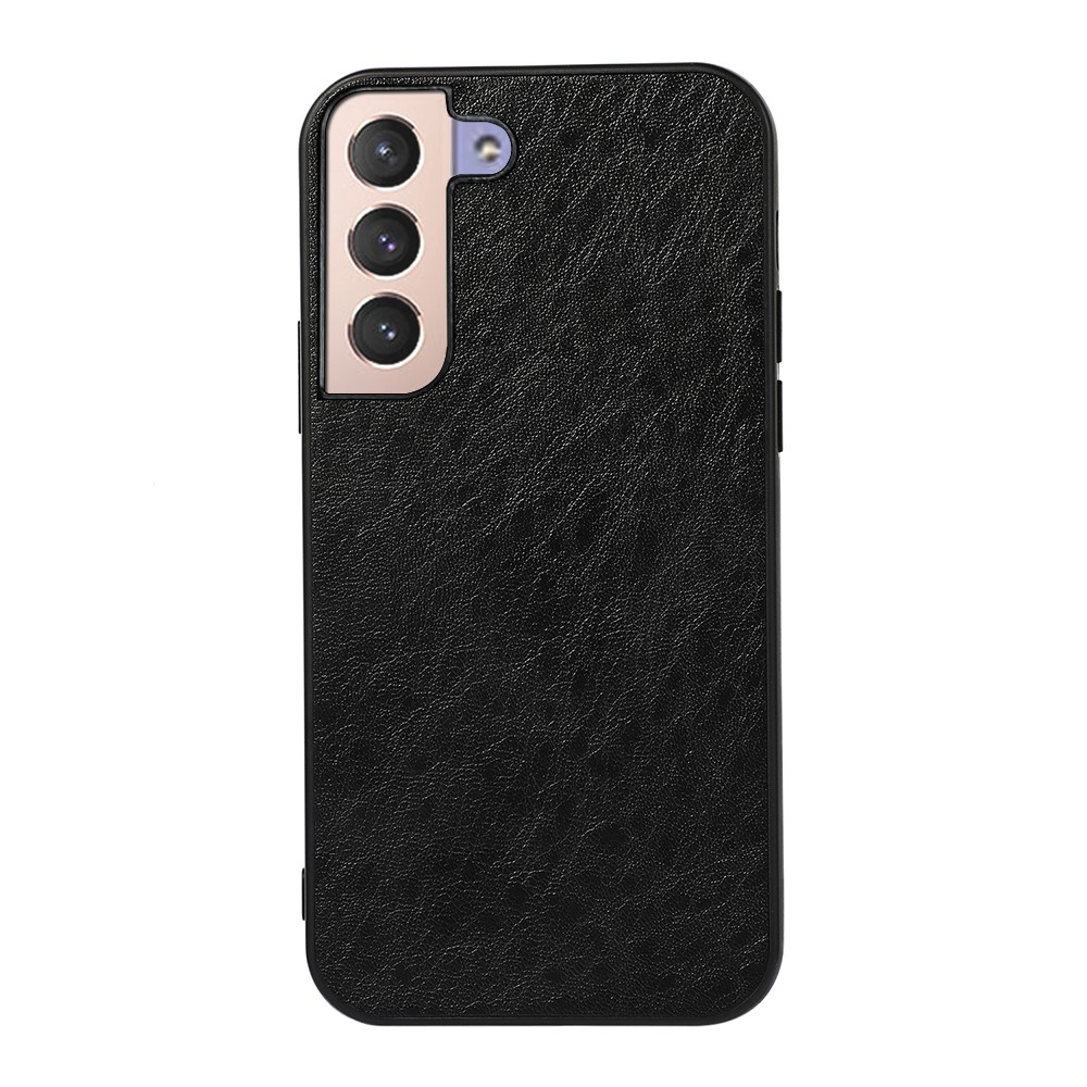 Crazy Horse Texture PU Leather Coated TPU + PC Back Cover Slim Phone Case for Samsung Galaxy S22+ 5G - Black-1
