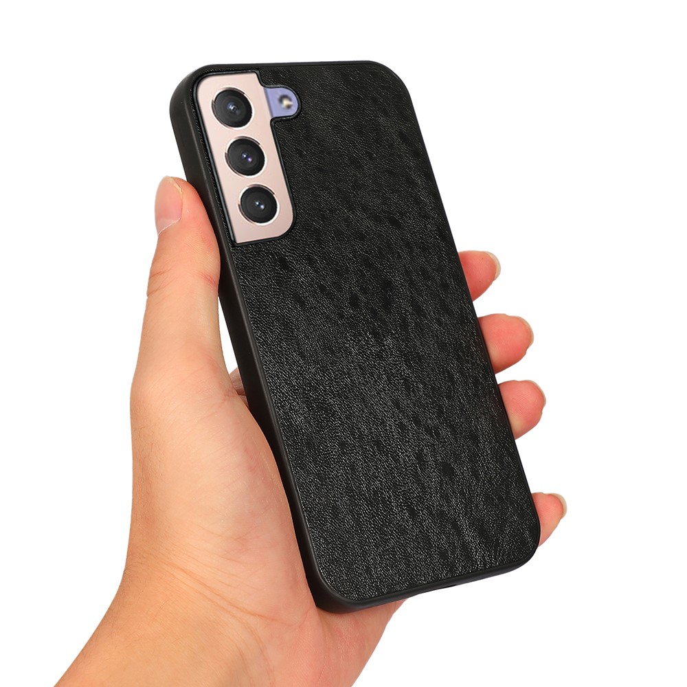 Crazy Horse Texture PU Leather Coated TPU + PC Back Cover Slim Phone Case for Samsung Galaxy S22+ 5G - Black-3