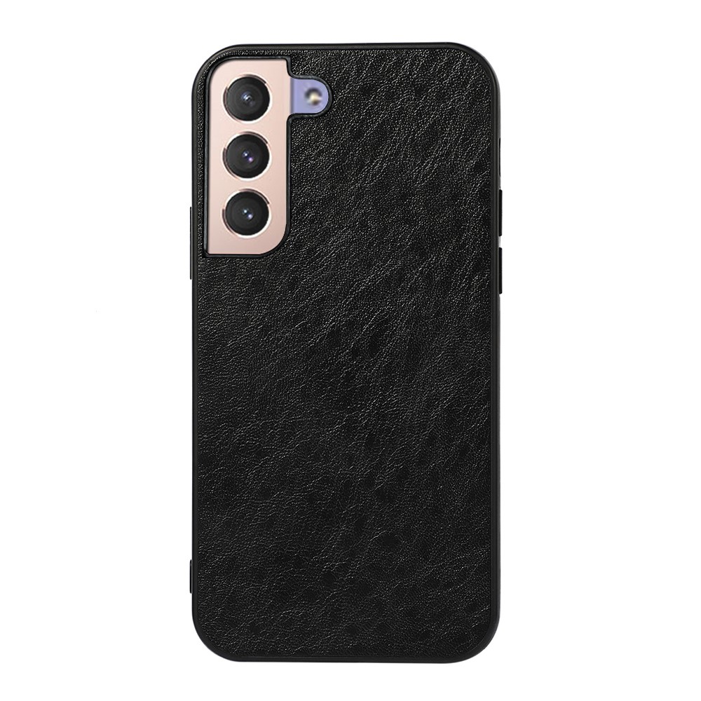 Crazy Horse Texture PU Leather Coating Anti-drop TPU + PC Protective Phone Cover Case for Samsung Galaxy S22 5G - Black-1