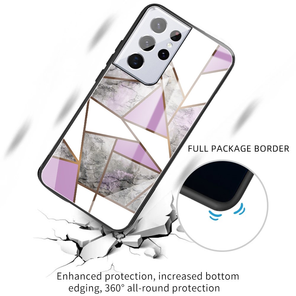 Pattern Printing Soft TPU Bumper Frame Shockproof Tempered Glass Back Cover for Samsung Galaxy A33 5G - Style P-2