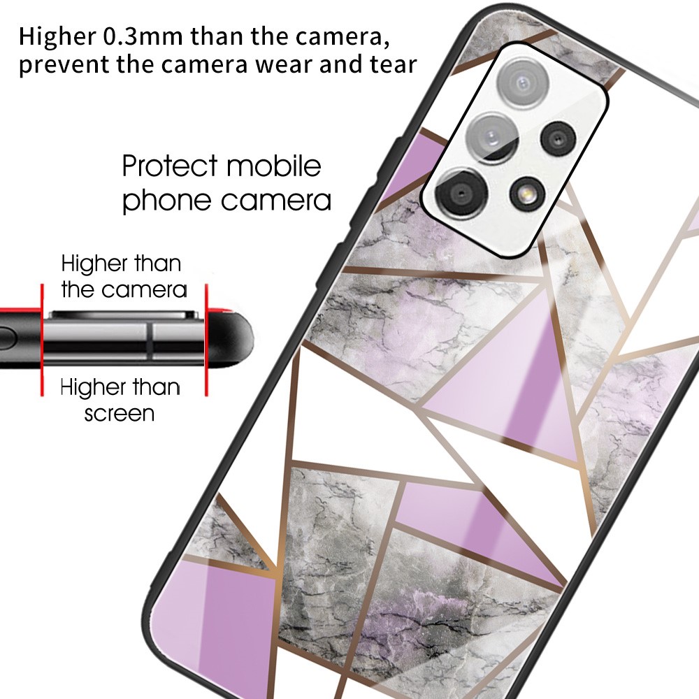 Pattern Printing Soft TPU Bumper Frame Shockproof Tempered Glass Back Cover for Samsung Galaxy A33 5G - Style P-4