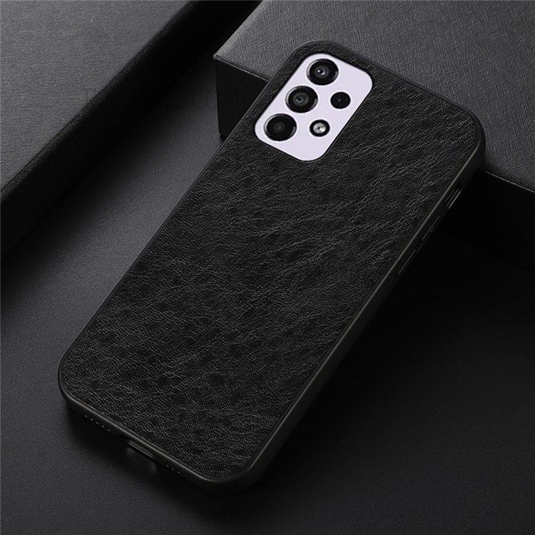 PU Leather Coating Crazy Horse Anti-scratch TPU + PC Hybrid Cover Phone Case for Samsung Galaxy A33 5G - Black-2