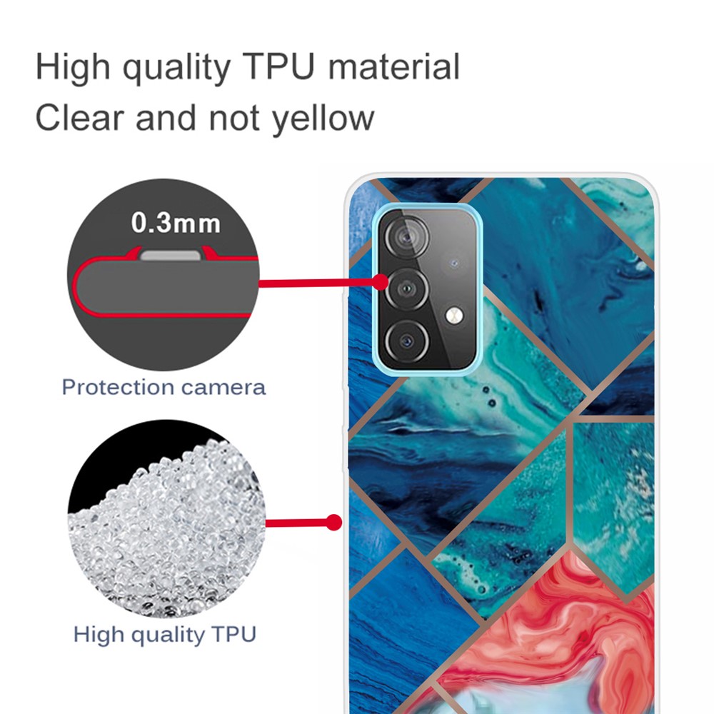 Stylish Marble Series A Flexible TPU Anti-Scratch Protective Phone Case for Samsung Galaxy A73 5G - Style A-3
