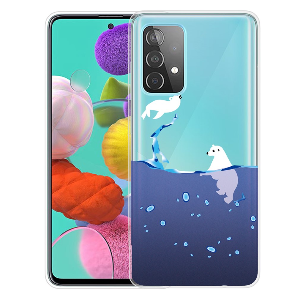 IMD Pattern Printing Shockproof Phone Case Soft TPU Scratch-resistant Phone Protector for Samsung Galaxy A73 5G - Polar Bear-1